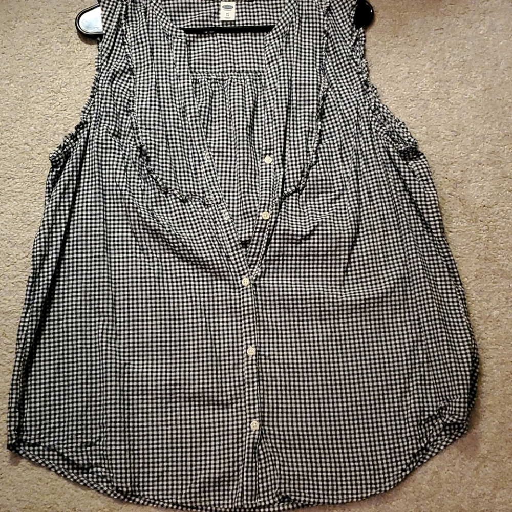 Summer plaid button up top
